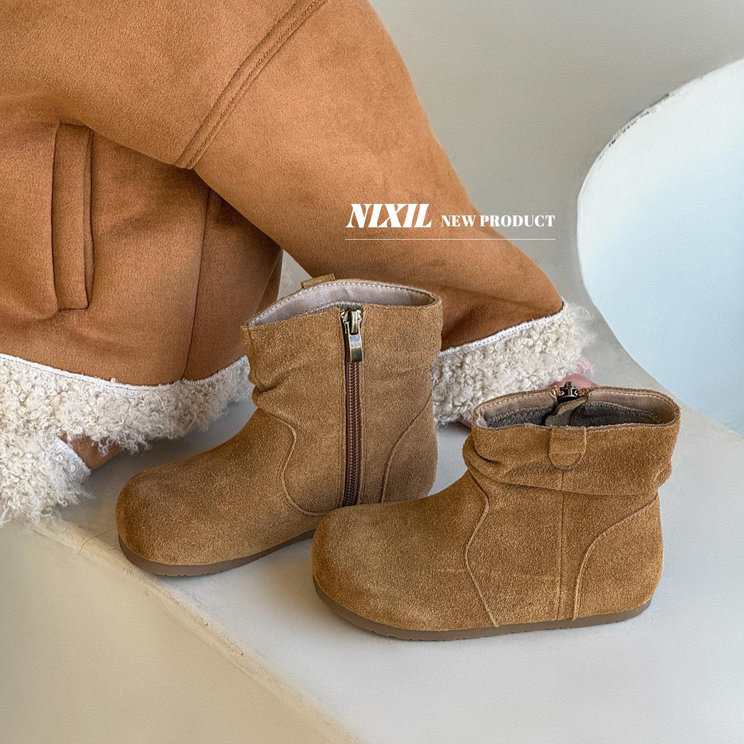 

Зимние ботинки для девочек, модные ретро короткие ботинки в корейском стиле, ботинки из матовой кожи на мягкой подошве, детские ботинки на платформе с двумя слоями хлопка 26-30 yards whole hand 5 pairs starting batch верблюд