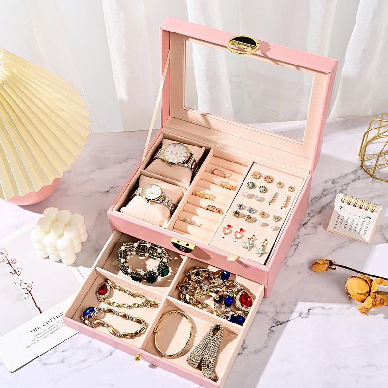 2024 New High-end Jewelry Jewelry Box Storage Box Ring Earrings Ear Studs Bracelet Necklace Jewelry Storage Gift Box Display Box