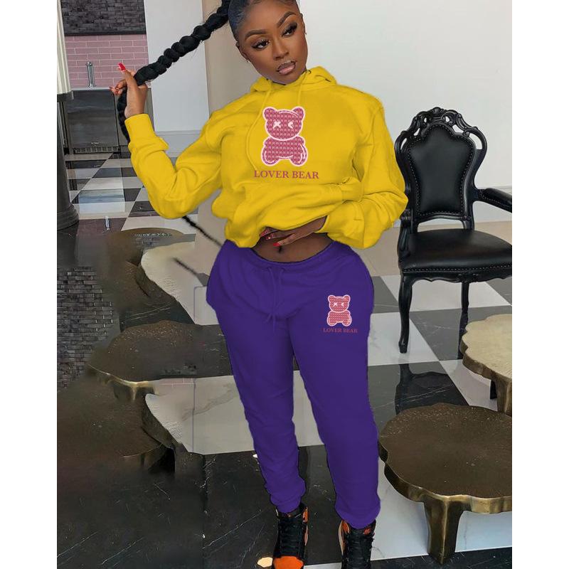 Hettegensersett Bjørnehode Trykk Joggebukser Gensersett