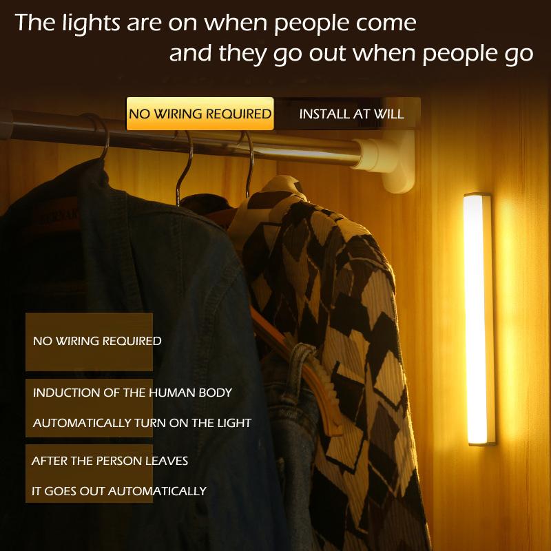Adjustable Brightness Warm White LED Hand Sweep Induction Lamp Strip Night Light