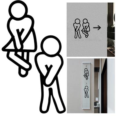 2Pcs 3D Printed Bathroom Sign Restroom Door Men Women Sign Business Restaurant Office Hotel Washroom Wall Gender Identification Signage