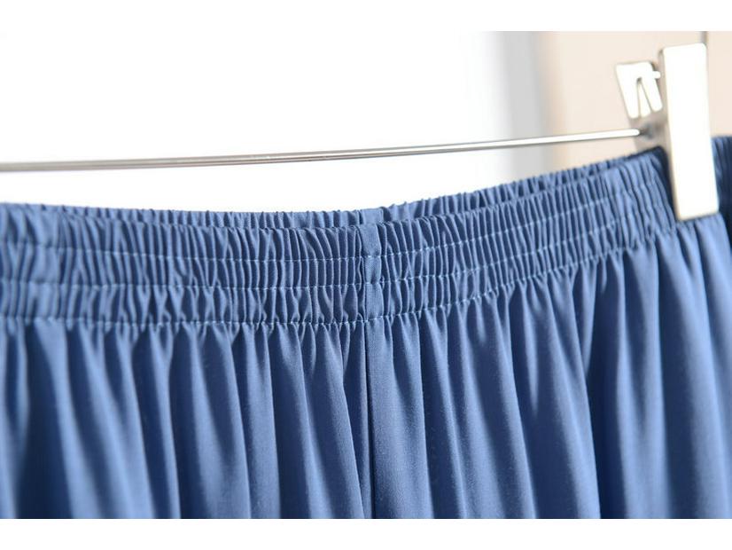 Men's Cotton Silk Elastic Waist Casual Pants - Lightweight, Anti-Mosquito for Middle-aged & Elderly