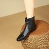 Women's Sheepskin Side Zip Autumn Ankle Boots Square Toe High Quality Soft Comfortable Female Short Booties Shoes for Woman Sale