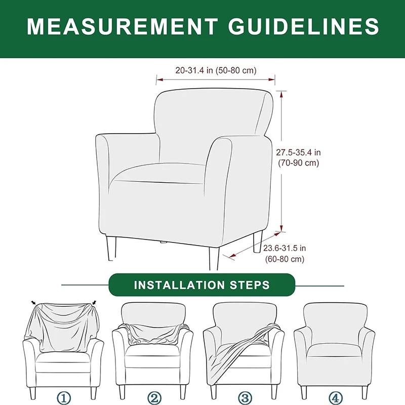 Ettfarget Jacquard Lenestoltrekk Elastisk Blad Enkelt Sofatrekk Støvtett Altomfattende Sofatrekk for Stue Hjem