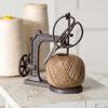 520057 Sewing Machine Jute Twine Ball String and Scissors Holder Set, Vintage Inspired Rustic Farmhouse Style, Gift for Sewer Sewist Crafter, Cast