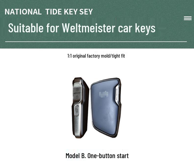 Kundenspezifisches Schlüsselhüllen-Set für 2021 Weima W6ACEPRO New Energy Vehicle - Guochao Shell Schnallen-Modifikation