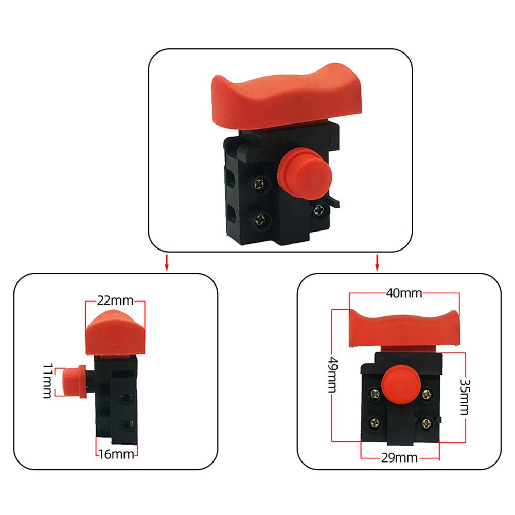 Für den Haushalt Holzbearbeitung Abzugsschalter Ersatzteil Kleine Größe Elektrohobel Schalter Elektrowerkzeug Zubehör Schwarz Orange
