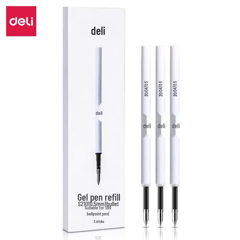 Deli 0.5mm Black Bullet Tip Gel Pen Refills (120-Pack)