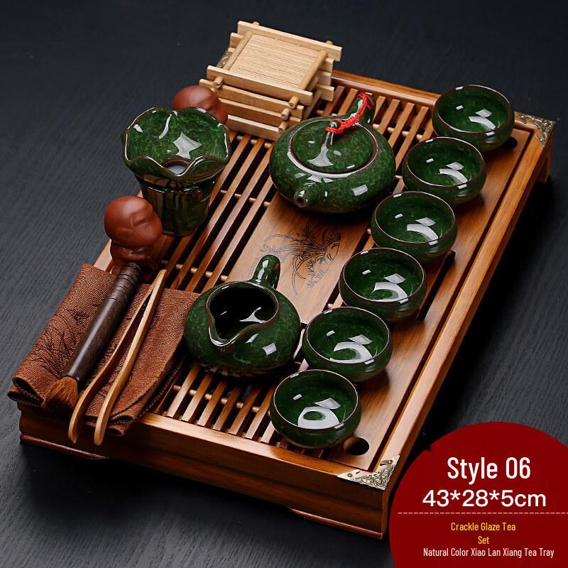 

HUALEAI Ceramic Office Tea Set with Drawer Tea Table