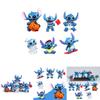 Conjunto Espetacular de 6 Peças de Enfeites de Carro de Halloween do Stitch Para Festas Infantis