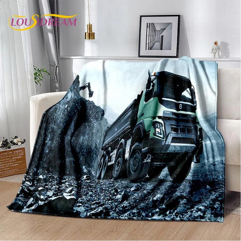 Volvo Truck Lorry 3D Printing Soft Flannel Blanket for Beds Bedroom Sofa Picnic,Throw Blanket for Cover Outdoor Leisure Nap Gift