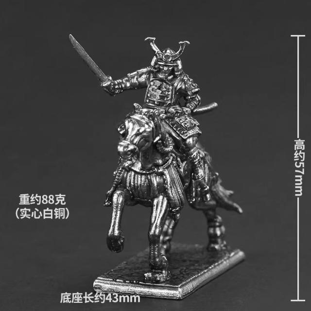 Metal Japanese Samurai Cavalry Warrior Model Wargame Miniature Tabletop Game Piece Car Home Decor Military Collection Figurine