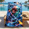 Custom Name Name Stylish Digital Printing Beach Towel Quick‑Drying Absorbent Blanket for Beach Pool Gym Travel
