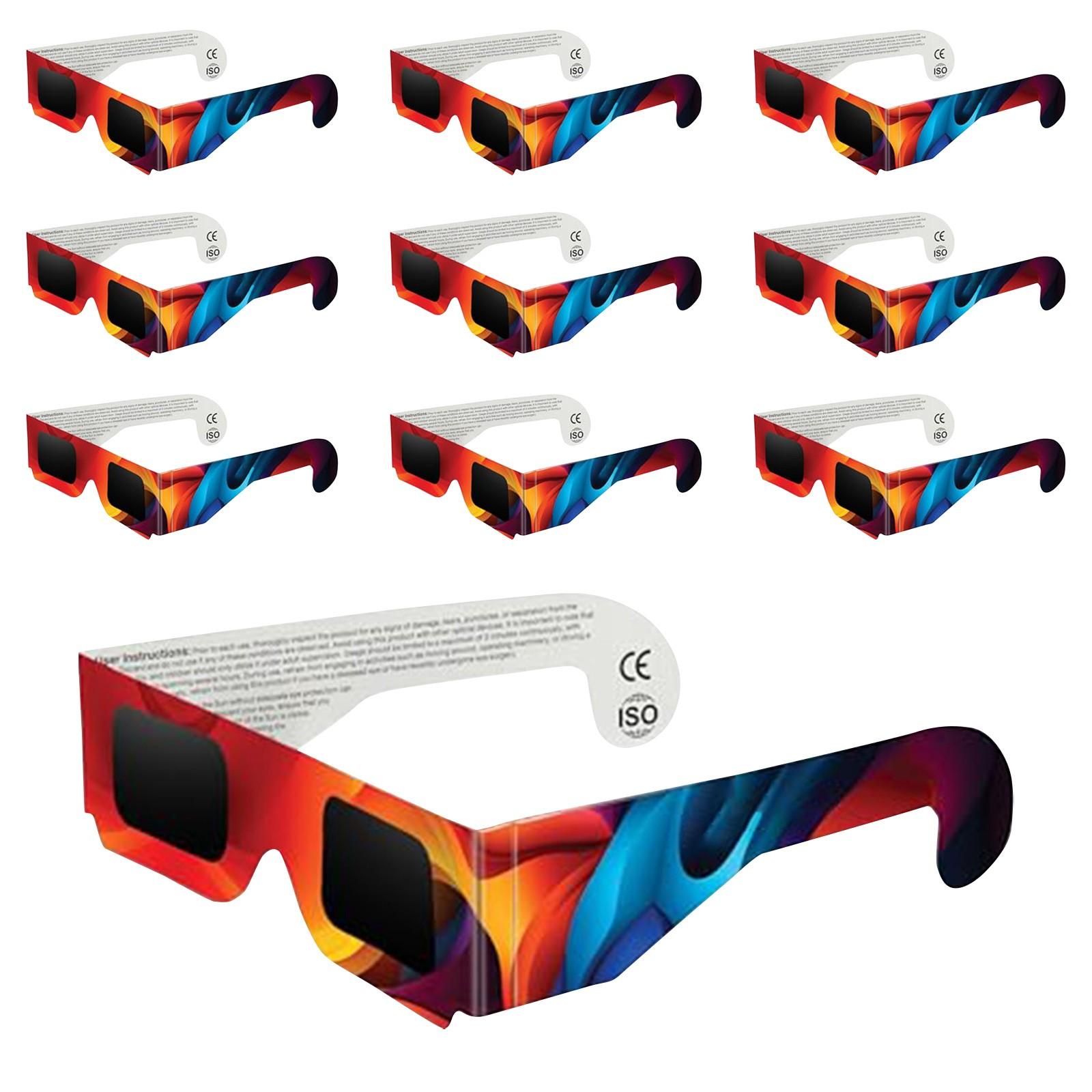 

Солнечные очки, одобренные 2025, упаковка 10 штук и сертифицированные очки для наблюдения за Солнцем, безопасные очки для просмотра прямого солнечного света, украшение для вечеринки