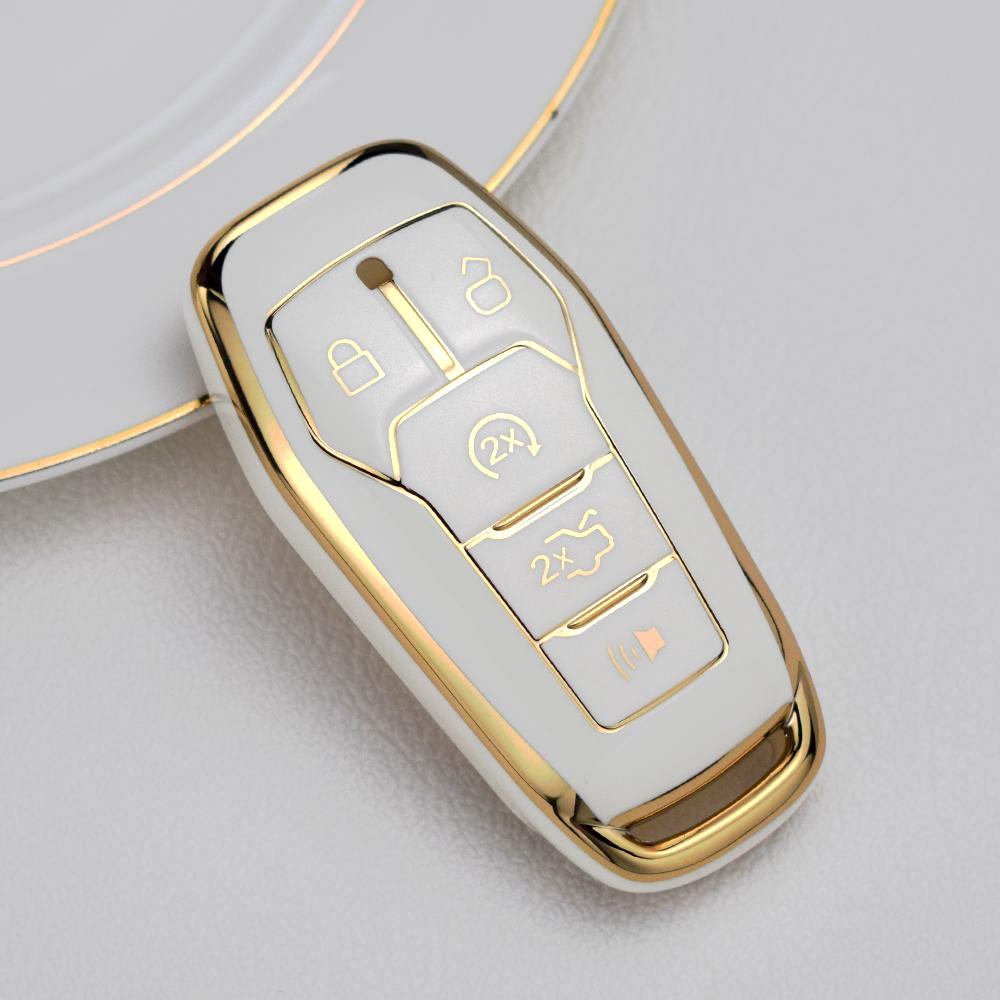 TPU Car Remote Key Case Cover for Ford Fusion Mondeo Mustang F 150 Explorer Edge 2015 2016 2017 2018 Shell Fob Holder Keychain