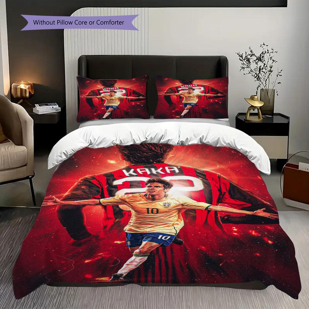 Ricardo Kaka Football Legend Action Three-piece Set (1 * Duvet Cover + 2 * Pillowcase, Without Core) 2D Flat Bedding Set Christmas Birthday Gift