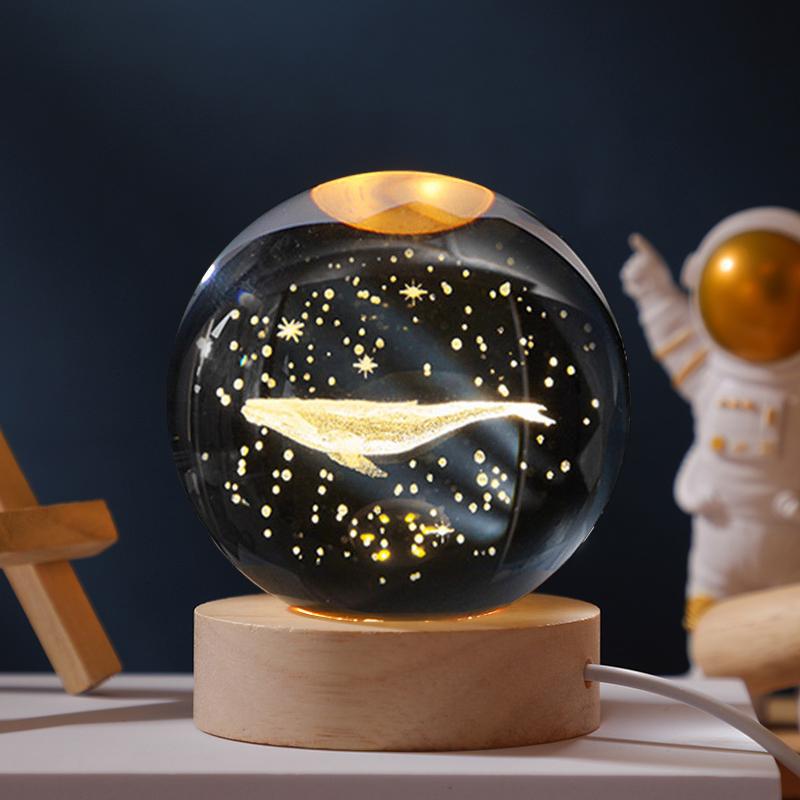 Luminous Starry Sky Crystal Ball Night Light - Creative Glass Ball Gift for Teacher's Day or Birthday Decoration.