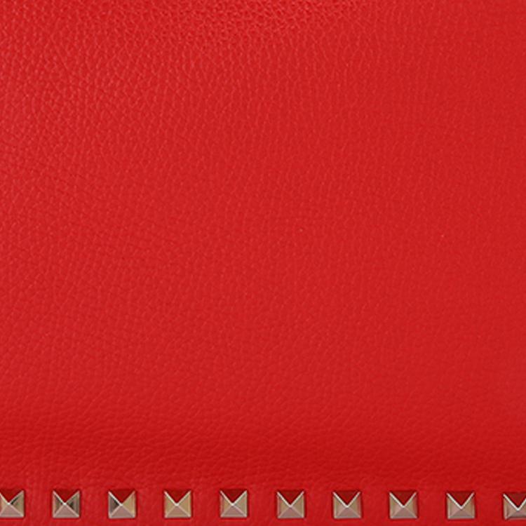 Valentino Studded Leather Large Clutch Women Clutch Red VW2P0269VSHJU5