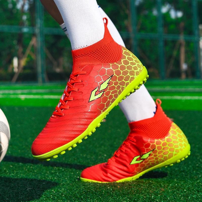 Unisex High Top Elastic Sock Mouth Soccer Shoes Outdoor Nail Sports Soccer Boots Large Size Youth Sports Kids Soccer Boots