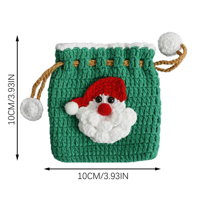 Coin Purse Christmas Drawstring Crochet Wallet Change Purse For Change Money Cash Jewelry Lipstick Earbuds Shopping