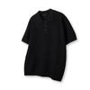HERVINO Cable Collar Muscle Fit Short Sleeve Knit [Black]