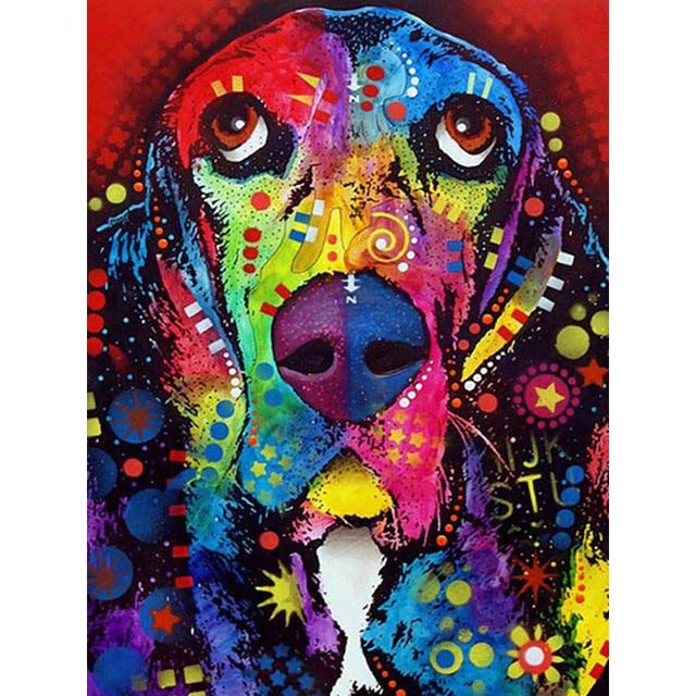 5D Diamond Embroidery Dog Full Round Square Diamond Painting Animal Full Square Resin Display Picture of Rhinestones Home Gift