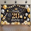 Luxurious 20th Birthday Party Banner Photography Background Adult Birthday Party Home Party Decoration Photography Background