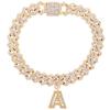Bling Iced Out A-Z Letter Initial Cuban Link Chain Anklets For Women Hip Hop Chunky Cuban Anklet Bracelet Beach Barefoot Jewelry