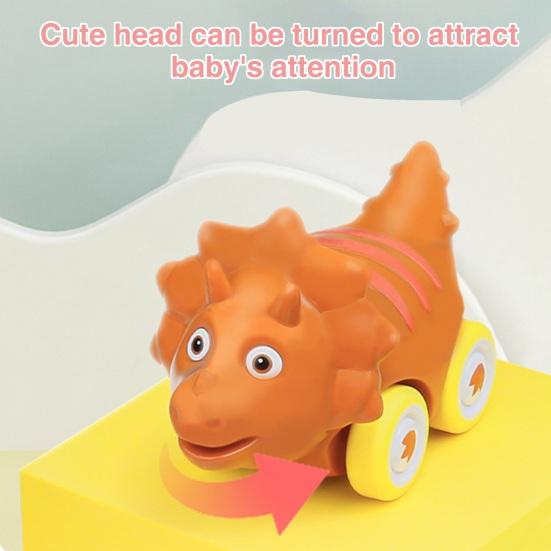 Pull Back Dinosaur Car Toys for Kids Cartoon Dino Figures Vehicle