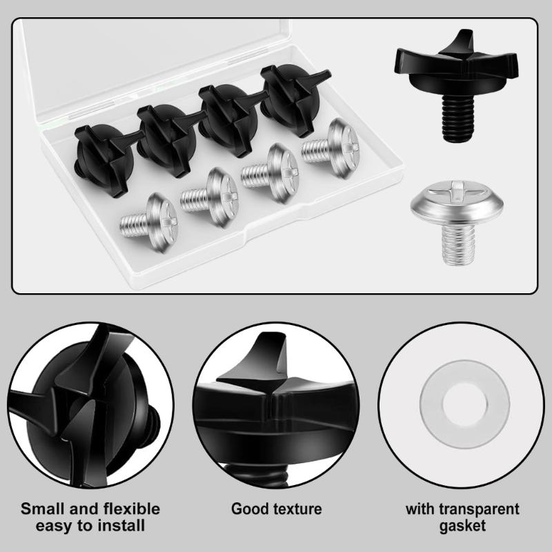 Vis de fixation pour casques de moto avec rondelles en caoutchouc et vis de blocage. Accessoires de montage essentiels pour casques.