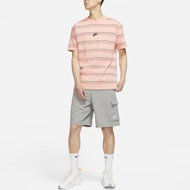 Nike T Shirts Men's Pink Crew Neck Moderate Straight Fit DB6532-800