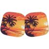 Dreaweet Hawaiian Sun Visor for Car Windshield 2 Piece Sunset Beach Palm Tree Car Window Shades Blockout Sun Shade for Car Window Front Windshield