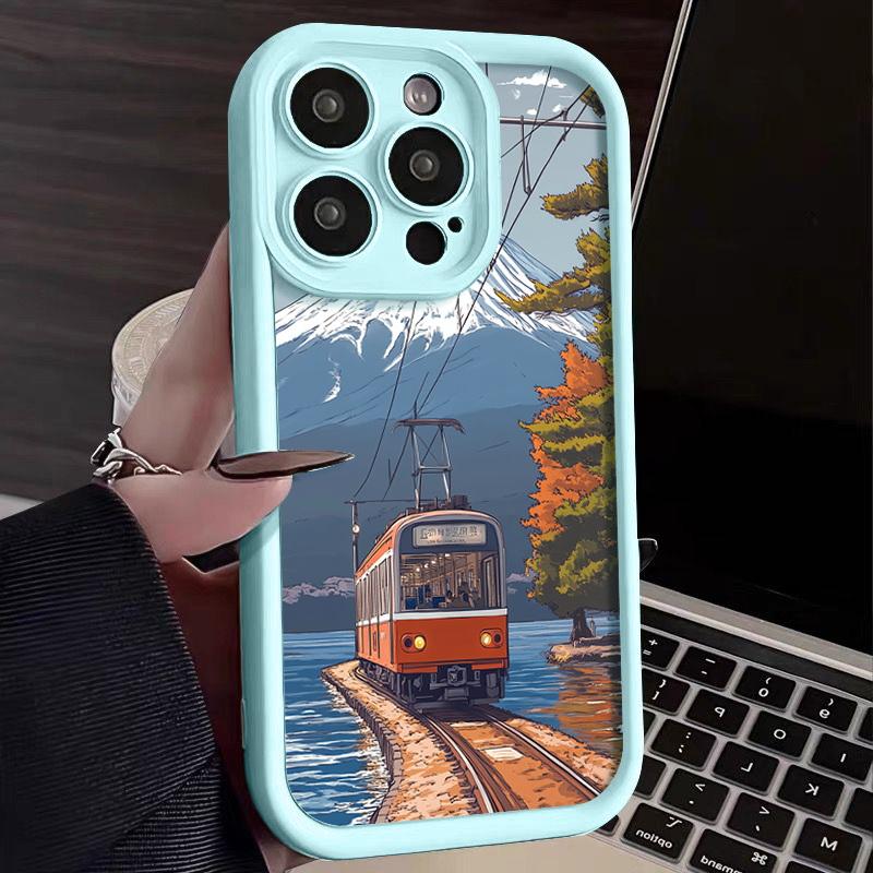 

Матовый чехол TPU с рисунком снежных гор для iPhone 16 Plus 15 Pro 14 Pro Max 13 12 11 XS XR 8 7, мягкий силиконовый противоударный защитный чехол для объектива телефона iPhone 11