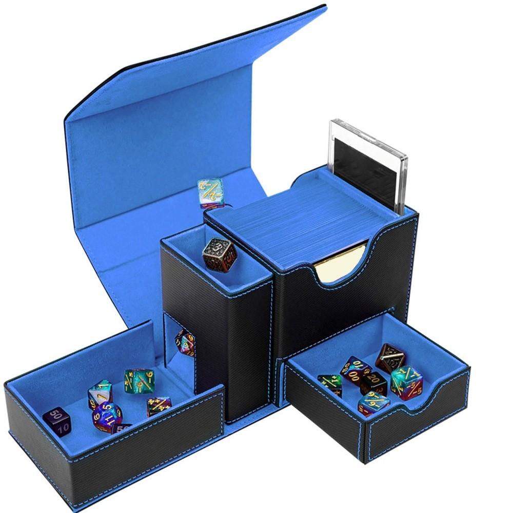

Foldable Dice Roller Tower PU Leather Dices Box Portable Dice Tray for RPG Table Top Gaming синий/чёрный