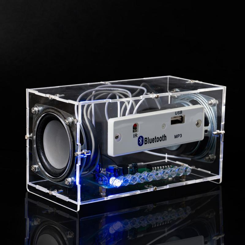 Dual Channel Mini Speaker DIY Kit, Multifunction Music Spectrum MP3 Power Amplifier Welding Assembly Electronic Set