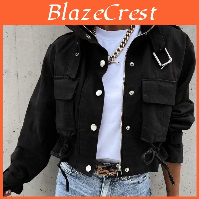 Women Geometric Winter Jackets Autumn Tops Vintage Print Long Sleeve Button Jacket Coat 2024 Ladies Leisure Outerwear Short Tops