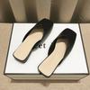 Fashion Hot Selling Square Toe Elegant Flats Women Slippers Designer Casual Soft Mules Shoes 2025 Spring New Trend  Walking Zapatillas