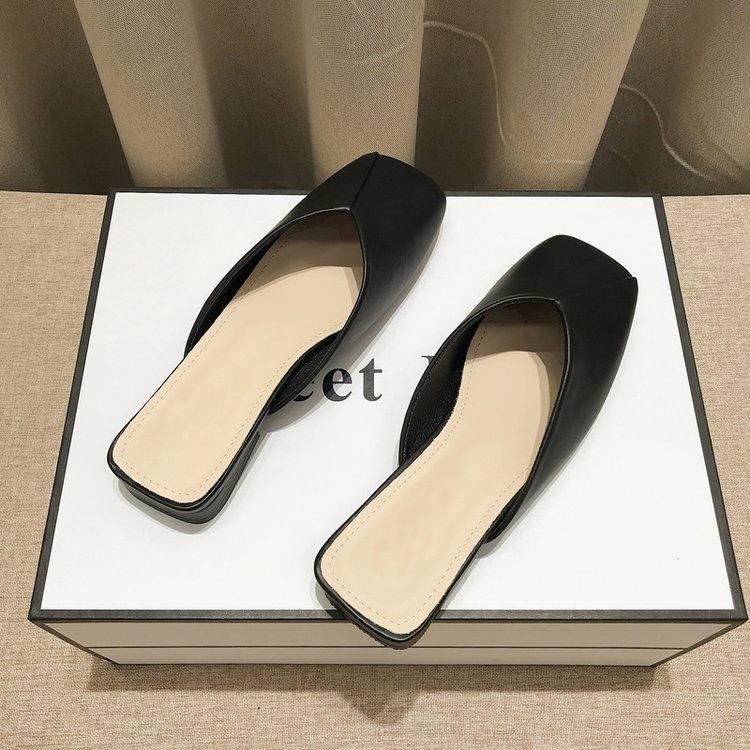 Fashion Hot Selling Square Toe Elegant Flats Women Slippers Designer Casual Soft Mules Shoes 2025 Spring New Trend  Walking Zapatillas