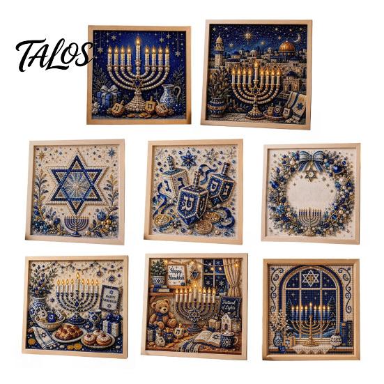 Indoor Garden Decor DIY Hanukkah Pearl Art Kit, 3D Mosaic Bead Craft Set, Creative Holiday Gift for Family Ritual Activity Making Kit Traditional Home
