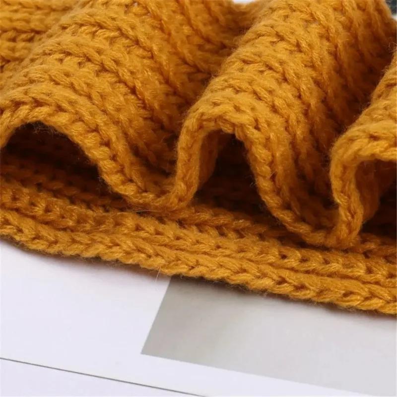 Kids Winter Thick Warm Knitted Scarf Soft Outdoor Neck Warmer For Baby Boys And Girls