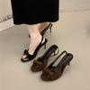 Butterfly-Knot Ladies High Heeled Sandals Elegant Pointed Toe Modern Wedding Slingbacks Footwear Summer Office Shoes for Women