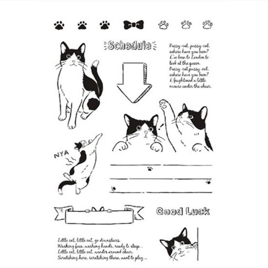 Vintage Stamp Transparent Silicone Stamp Floral Fruit Egnlish Word Building Stamp for DIY Decroative Scrapbook Journal Student