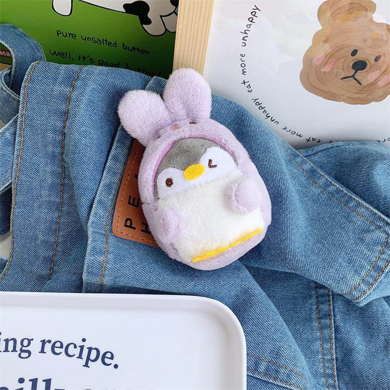 Cute Drag Penguin Plush Animal Bag Keychain Pendant Coin Wallet Car Key Plush Pendant