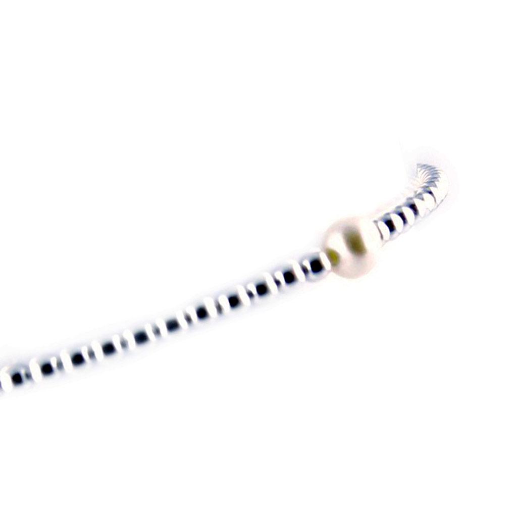 Les Trésors De Lily [L3848] - Bracelet Argent 'Biwa' ivoire argenté - 4 mm