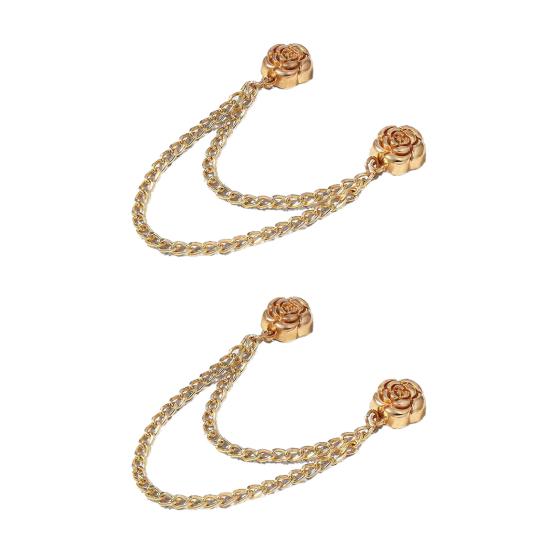 2Pcs Magnetic Clothing Clips with Chain Multi-Function Metal Clothes Magnet Pins Men Women Scarf Shirt Sleeve Pants Button Clip Accessories