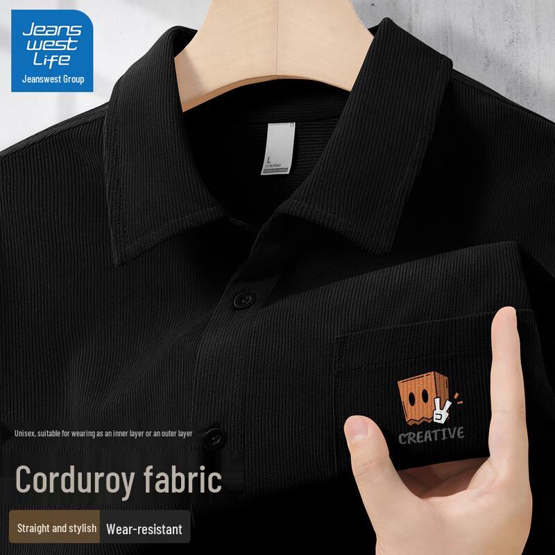 JEANSWEST LIFE Men s Cartoon Print Corduroy Shirt Jacket 3XL