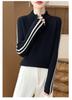 Women's Slimming Cashmere Pullover Sweater with Half-Zip Collar - Versatile Autumn/Winter Knitwear