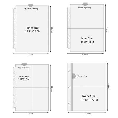 Innenseiten Kartenordner A5 Fotokartenordner Seiten Transparentes PP Säurefreies Fotoalbum Nachfüllseiten Fotoalbum Hüllen