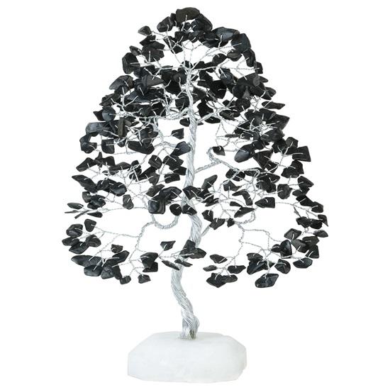 Gemstone Tree of Life Quartz Base, Chakra Tree for Positive Energy, Handmade Crystal Tree, Feng Shui Decor Good Luck Black Healing Crystals