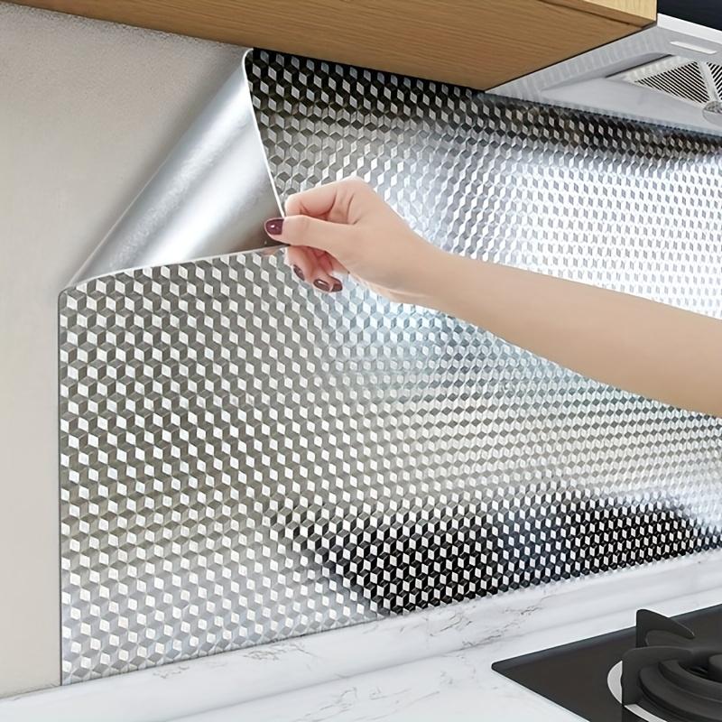 Aluminum Kitchen Stickers with Textured Surface - High-Temperature Resistant  Waterproof  and Oil-Proof for Drawer Liners and Kitchen Decor